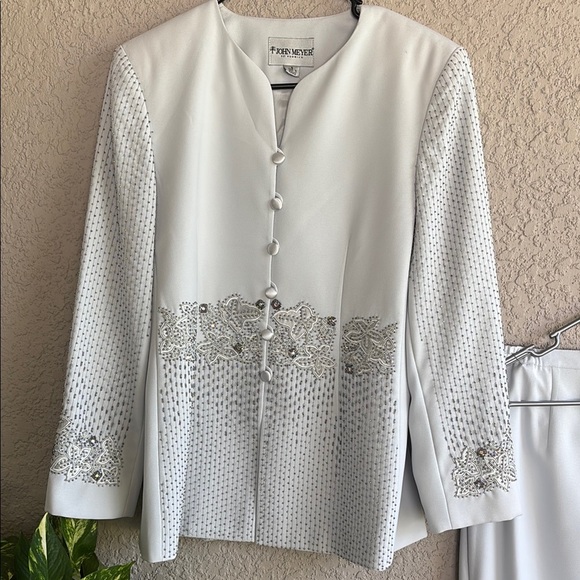 Vintage John Meyer Aqua Green Beaded Jacket & Skirt Set Women’s - Picture 11 of 17